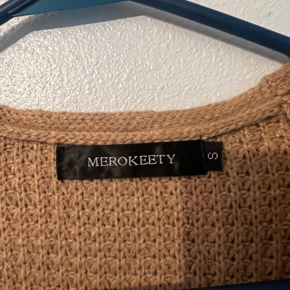 Merokeety Women’s Camel Knit Cardigan Size Small NWOT - Picture 2 of 3